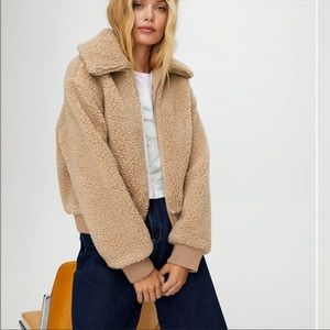 Aritzia Shearling Teddy Bear Bomber Jacket, sz M